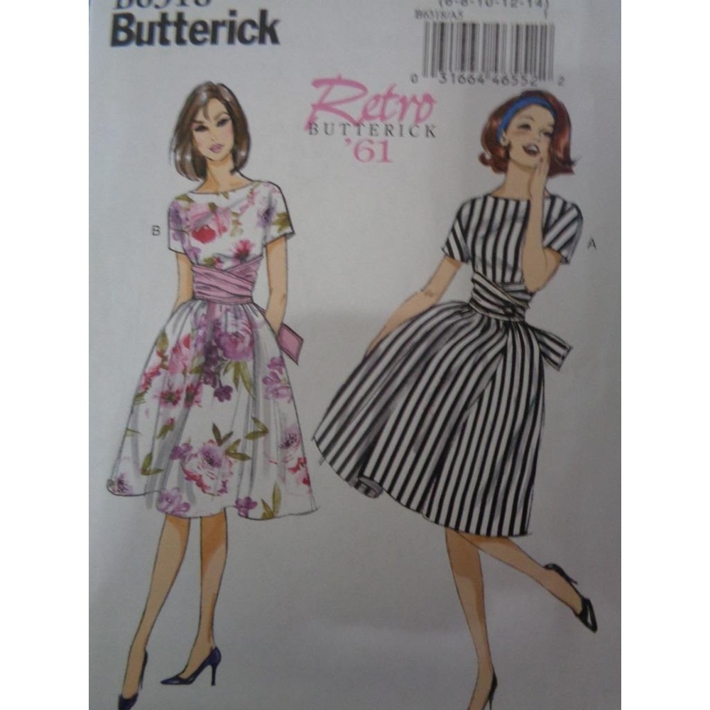 Butterick Sewing Pattern B6318 Misses' Retro Dress 6-14